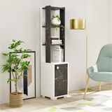 Hanah Home Boekenplank, wit en zwart marmer, 29,6 x 134,6 x 21,6 cm