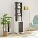 Hanah Home Boekenplank, wit en zwart marmer, 29,6 x 134,6 x 21,6 cm