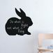 Ambiance Sticker Schoolbordsticker - uitwisbare zelfklevende muurstickers - KONIJNENSILHOUET - 40x40cm