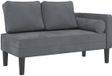 vidaXL Chaise longue met kussens fluweel donkergrijs