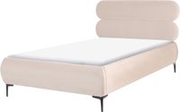 Beliani LESSAY - Tweepersoonsbed - Lichtbeige - 120 x 200 cm - Fluweel
