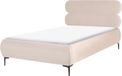 Beliani LESSAY - Tweepersoonsbed - Lichtbeige - 120 x 200 cm - Fluweel