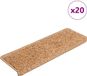 vidaXL Trapmatten 20 st 65x21x4 cm beige rechthoekige rand