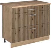 Vicco Keukenonderkast R-Line, Artisanaal eiken/Goudkleurig Eiken, 100 cm