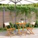 Maison Exclusive - Ensemble de bistro 3 pièces, couleur crème, avec revêtement en tissu et bois massif