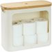 Merkloos Relaxdays Reserverolhouder - voor 12 rollen - stof - beige