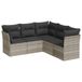 vidaXL Loungeset met kussens, polyrattan, lichtgrijs