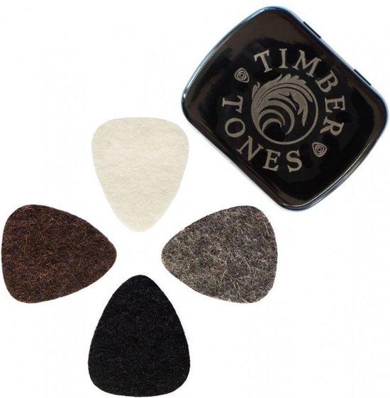 Felt Tones - Gemengd Tin - 4 Vilt Ukulele Picks