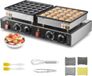 Mini-crêpes (poffertjes) maker Bakplaat voor mini-crêpes (poffertjes) en dorayaki Capaciteit 50 Stuks Antiaanbaklaag Roestvrij Staal Vermogen 1800 W Dubbele thermostaat en minuterie Horeca