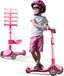 Trottinette 2-en-1 pour enfants, réglable en hauteur, avec siège et roues LED