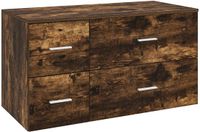 vidaXL Badkamermeubel Set 2 st Gerookt eiken Bewerkt hout