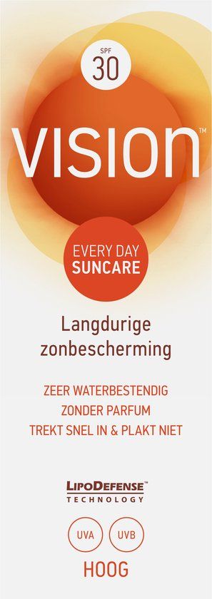 Vision Every Day Sun Protection Zonnebrand - SPF 30 - 90 ml - Waterproof - Parfumvrij