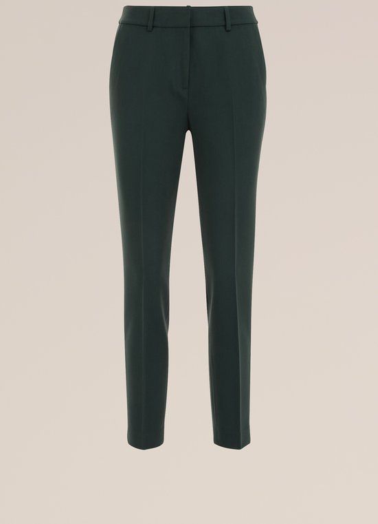 WE Fashion Dames slim fit pantalon donkergroen - Maat 34