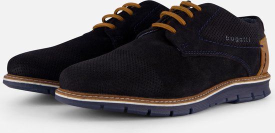 Bugatti Simone Sneakers blauw Suede - Maat 46