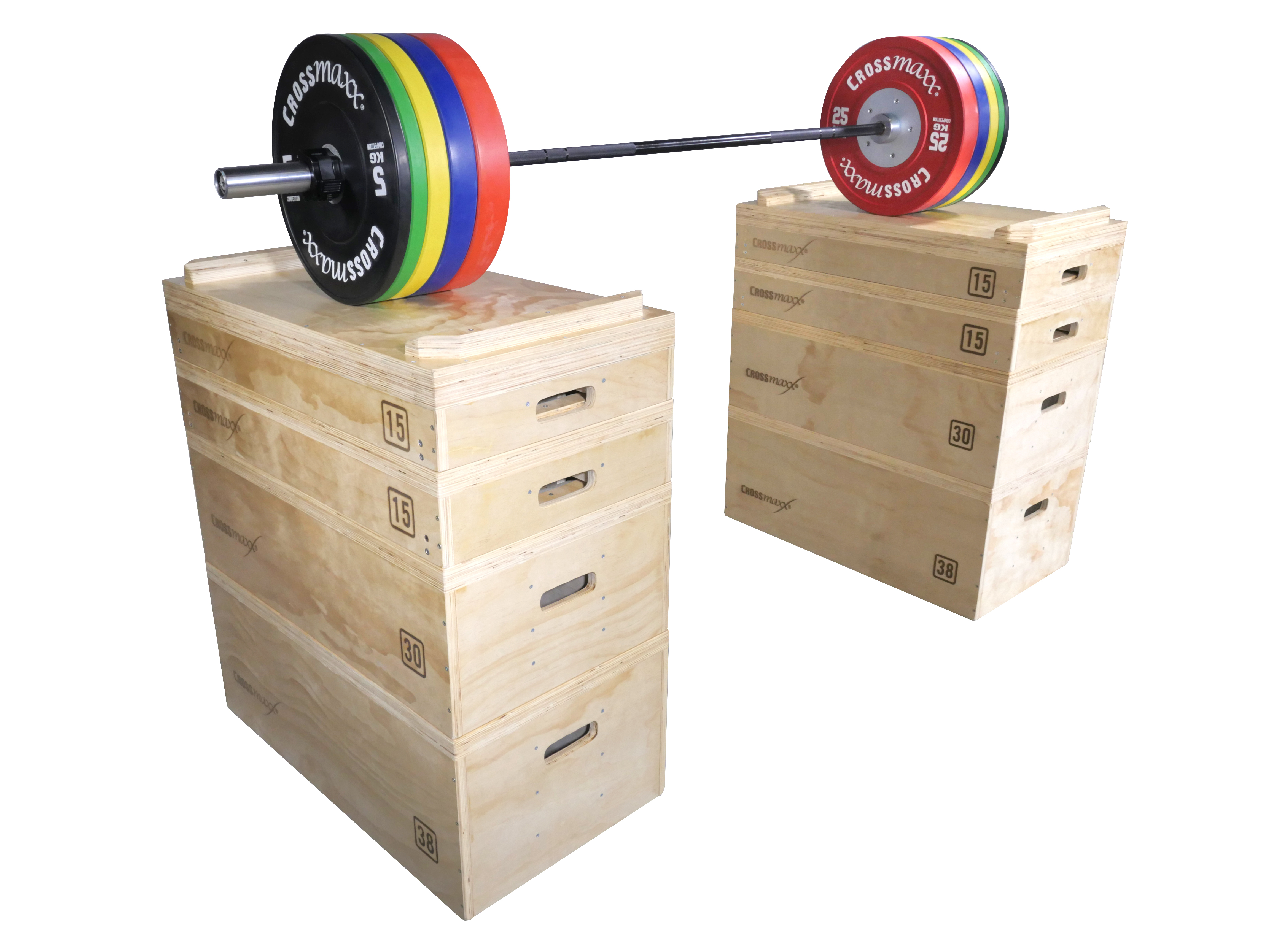 Lifemaxx Crossmax Wooden Jerk Block Set - Plyo Box Set