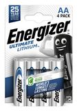 Energizer Ultimate Lithium AA Batterijen - 4 stuks