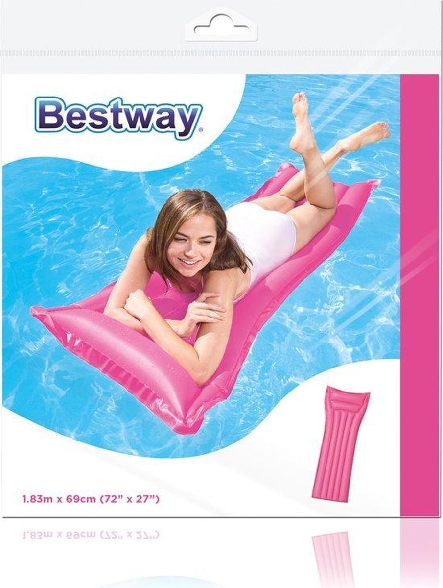 Bestway Opblaasbaar Zwembed - Zwemmatras - Luchtbed - Waterbed - Waterluchtbed - Mat Roze - 183 x 69 cm