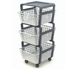 Ecoplast Modula bagagedragerwielen, 3 etages, maximale draaglast 9 kg, wit, 2,6 x 27,5 x 80 cm