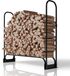 Juskys Porte-bûches d'extérieur / Porte-bûches M - Métal Noir - 130x117 cm