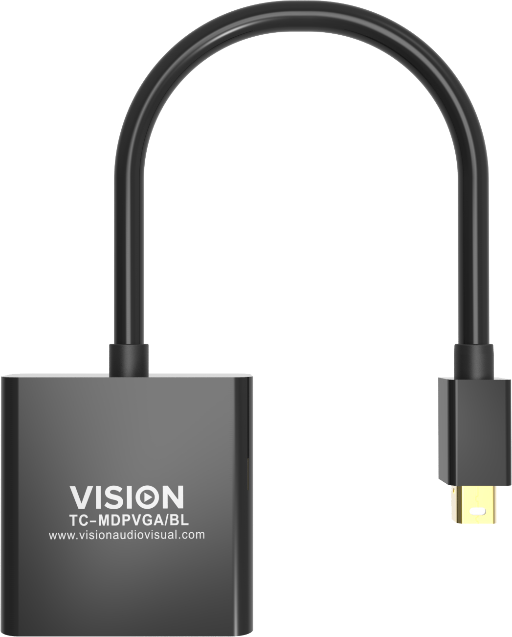 Vision TC-MDPVGA/BL - Adapter - Mini DisplayPort - VGA - Zwart
