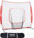 VEVOR Honkbal Softbal Oefennet 7x7 ft Zwart+Rood Polyester