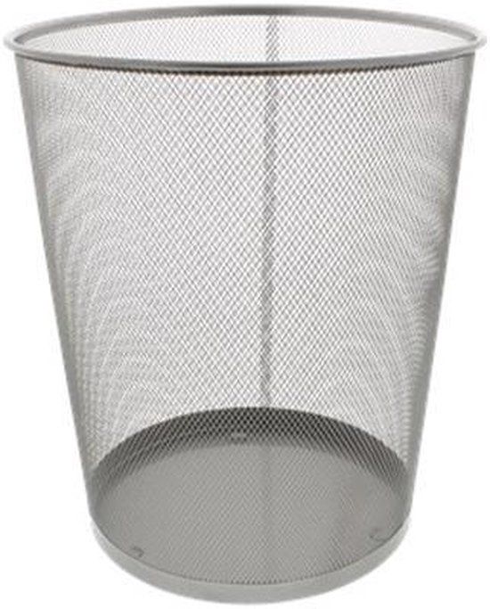 Prullenbak RICHARD - 15 L - Zilver - Metaal - Ø 30 x 35 cm - Rond