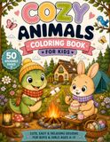 Cozy Animals Coloring Book for Kids: Cute, Easy & Relaxing Designs for Boys & Girls Ages 4–11