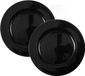 Othmar Decorations Bv Assiettes de Noël - D33 cm - paillettes noires - set 2x pièces - rond - plastique