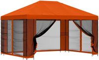 vidaXL Tuinpaviljoen met zijwanden, 4 x 3 meter, oranje