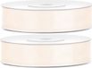 Satijn decoratief lint 1,2 cm/12 mm x 25 meter licht crème
