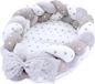 Holland Connections Nid de bébé nouveau-né 75 x 45 cm - nid douillet avec coussin tressé - set pliable - nid de bébé réversible - lit bébé Minky Sterne. - Co Sleeper