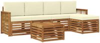 vidaXL Acacia Hout Loungeset Natuurlijk en Crème