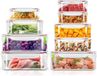 DigiRigi set de 18 pièces de récipients de stockage pour la conservation des aliments – 9 récipients et 9 couvercles (4x 500 ml, 3x 1220 ml, 3x 2250 ml), sans BPA, PP avec couvercles à clip en silicone, rouge