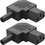 Adaptateurs d'alimentation coudés IEC C14/C13 - Lot de 2 - Femelle