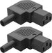 Adaptateurs d'alimentation coudés IEC C14/C13 - Lot de 2 - Femelle