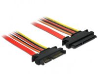 Delock SATA data- en voeding verlengkabel - 3,3V + 5V + 12V - SATA600 - 6 Gbit/s - 0,30 meter