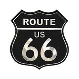 Aluminium Avisa Aluminium Embleem/Logo - ROUTE 66 - Black - 8x8cm