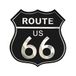 Aluminium Avisa Aluminium Embleem/Logo - ROUTE 66 - Black - 8x8cm