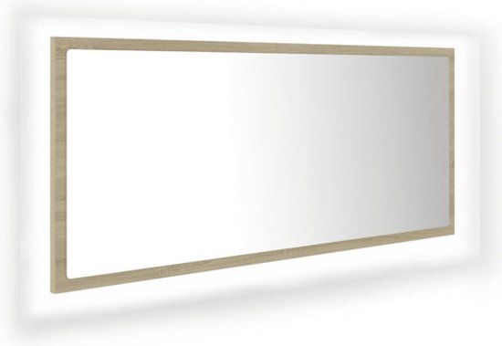 vidaXL Badkamerspiegel LED 100x8,5x37 cm acryl sonoma eikenkleurig