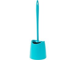 tatay Toiletborstel standaard polypropyleen, zwarte borstel, BPA-vrij, Made in Spain. Turquoise kleur. Afmetingen 12 x 12 x 38 cm