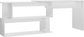 Bureau d'angle laqué blanc brillant 200x50x76 cm