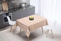 Bonamaison Tafelkleed, Anti-Mold, Sneldrogend, Waterdicht, 100% Polyester Tafellaken, Oranje, gebroken wit, 140 x 140 Cm