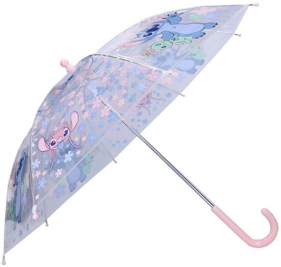 4KidsOnly Lilo & Stitch Rainy Days Paraplu - Paars / Transparant - 60 x 71 x 71 cm - Kinderparaplu - Stitch