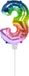 Folat Folieballon taart Mini cijfer 3 Regenboog (13cm)