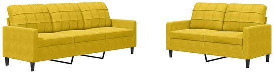 vidaXL 2-delige Loungeset met kussens fluweel geel