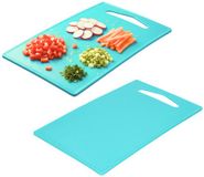 Plasticforte Planche à découper de cuisine - 2x - bleu - 27 x 16 cm - plastique