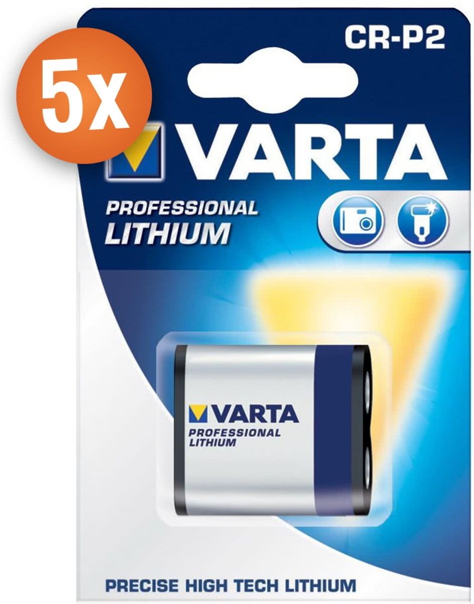 varta Voordeelpak van 5 x Photo Lithium batterijen CR-P2 Voordeelpak van 5 x Photo Lithium batterijen CR-P2