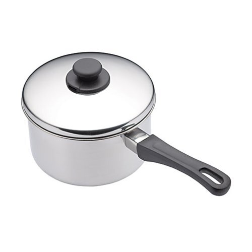 Kitchen Craft KCXDSAU16 Extra diepe Inductie steelpan met deksel, 16 cm roestvrijstalen pan, zilver