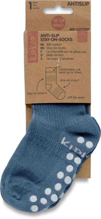 KipKep Blijf-Sokken Antislip - Blue Heaven - 18-24 maanden - Schoenmaat 22-24