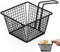 Excellent Houseware Vilde - Frietmandje - Metaal - Zwart - 22 x 13 x 9 cm - Met Handvat